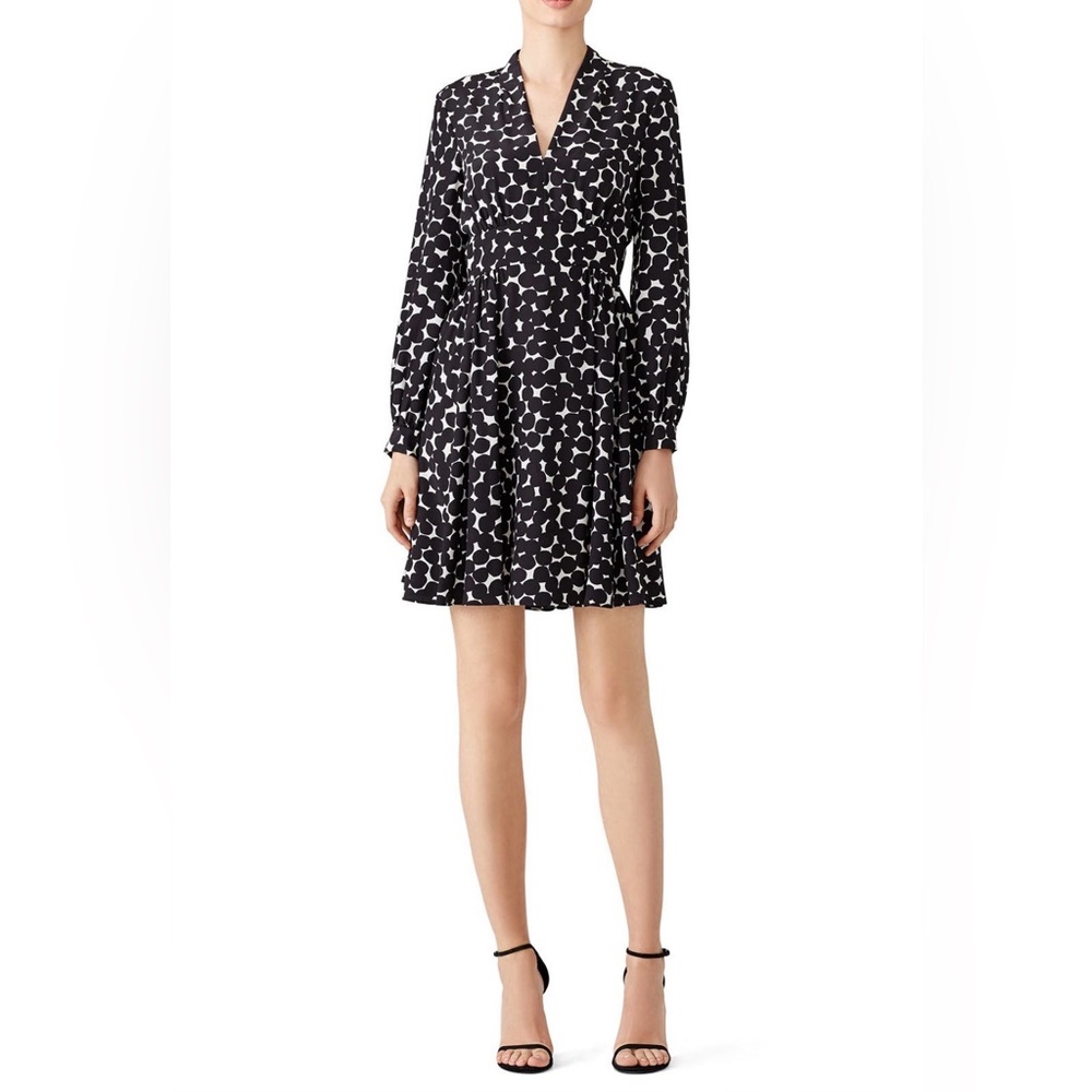 Kate Spade Black and White Long Sleeve Dress